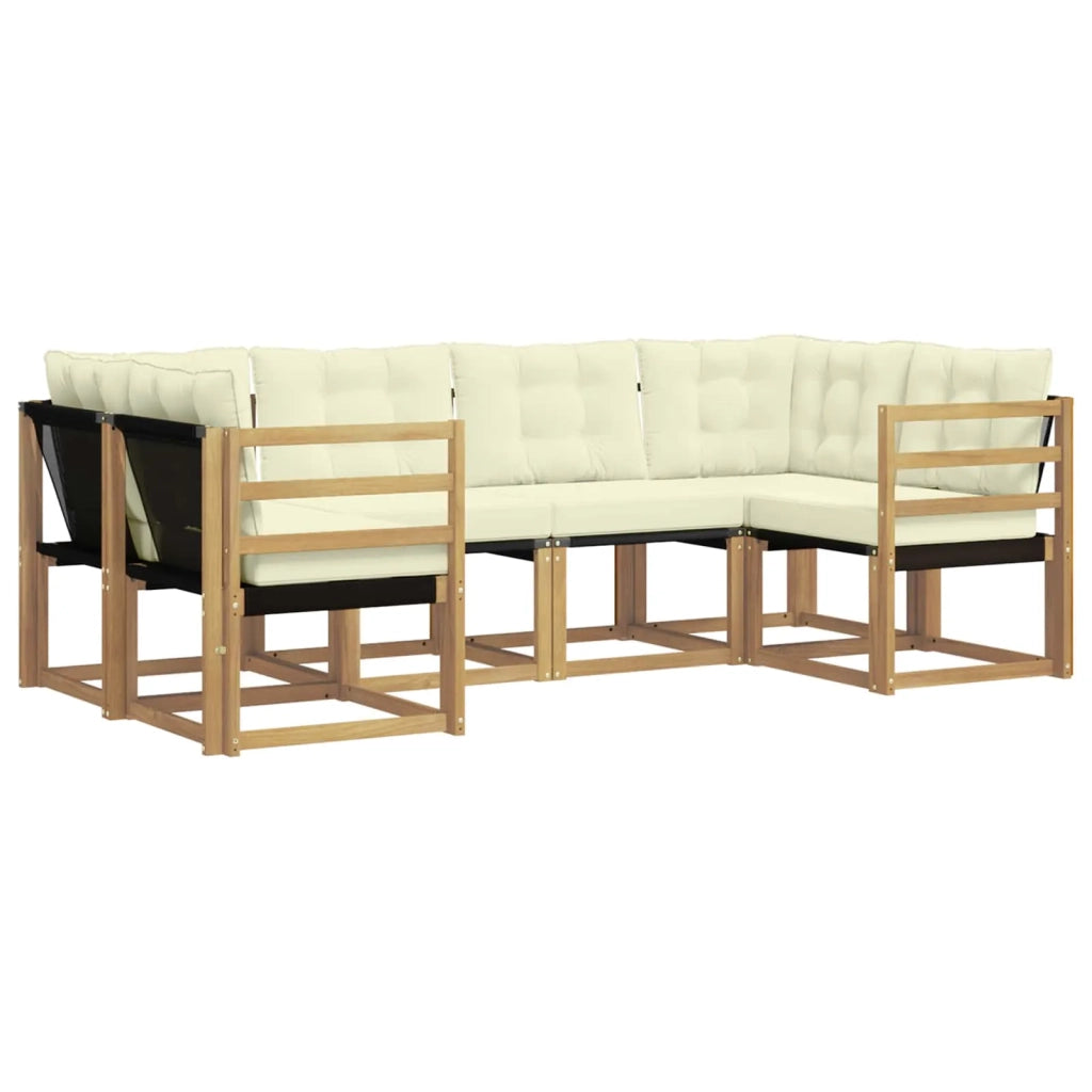 Set di divani da esterno 6 pz Bianco e Crema 3389800