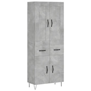 Credenza | Madia | Buffet da pranzo | Armadio da pranzo Grigio Cemento 69,5x34x180 cm in Legno Multistrato