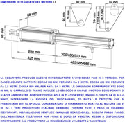 Automatismo Cancello 5 Metri 2 Ante da 2,5 MT Kit Motori Elettromeccanici 230V Sblocco Corsa 300mm Spinta 2 Q.li Staffe 4 Radiocomandi 2 Coppie Fotocellule 2 Pali Selettore 2 Ck Faro Cartello Monitore