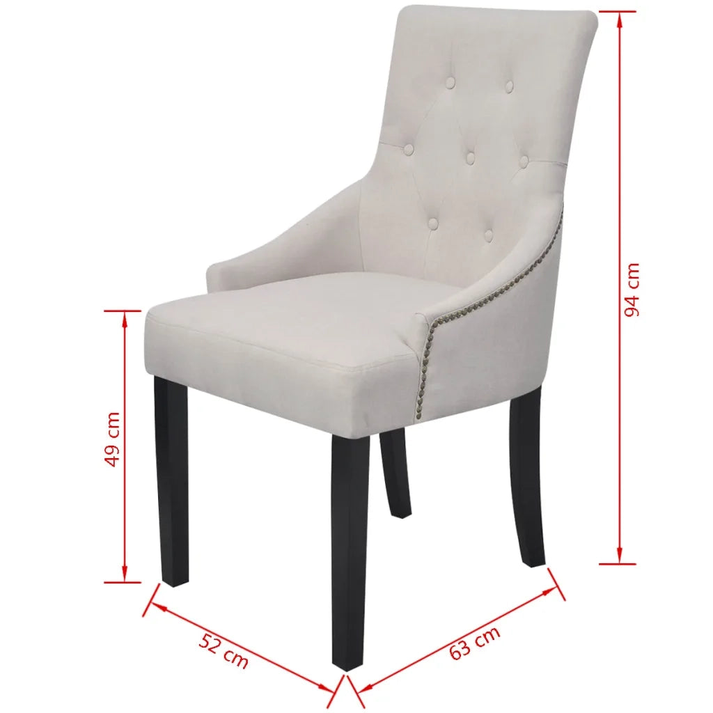 Sedie da Pranzo 2 pz Grigio Crema in Tessuto cod mxl 31447