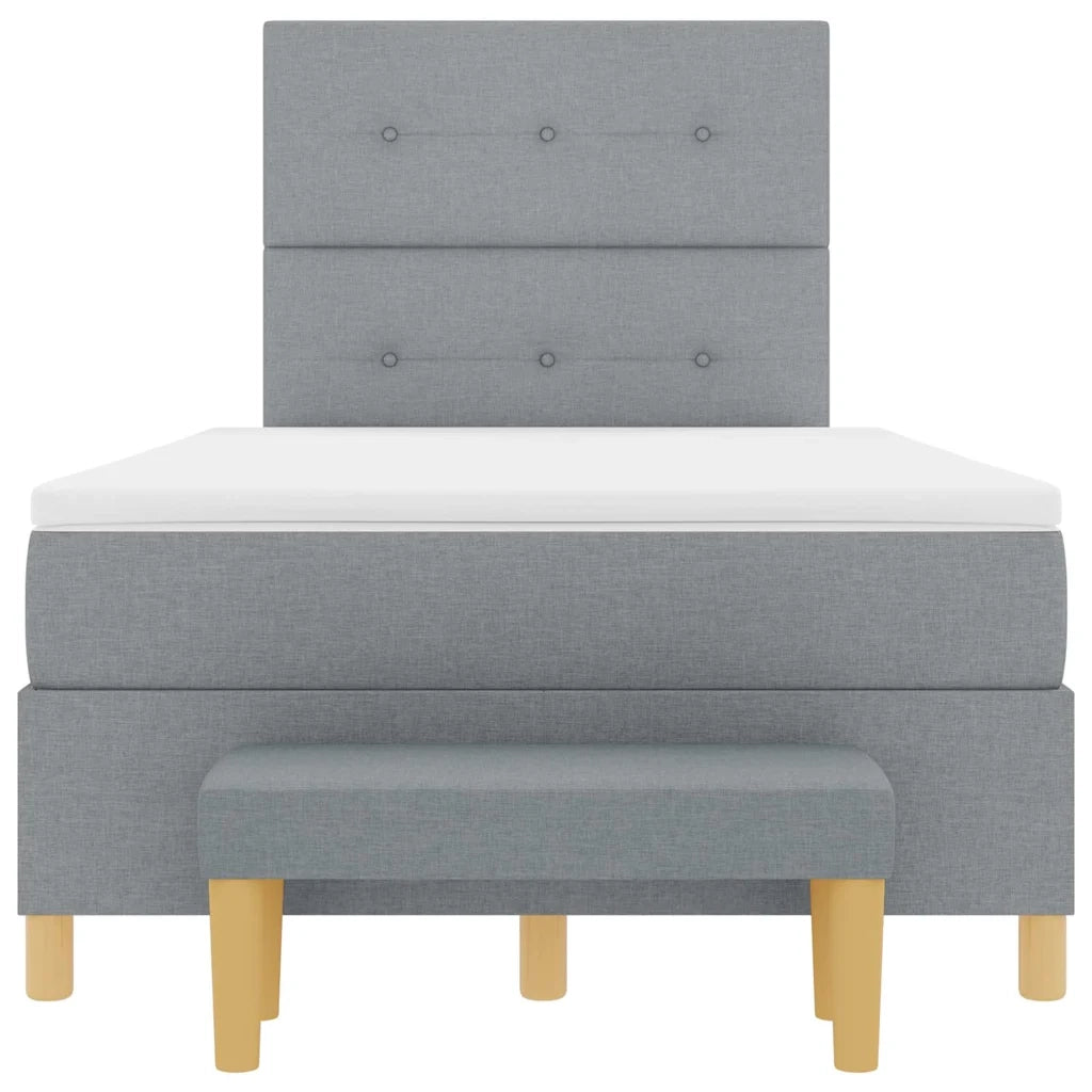 Letto a molle con materasso Grigio chiaro 120 x 200 cm Tessuto 3344289