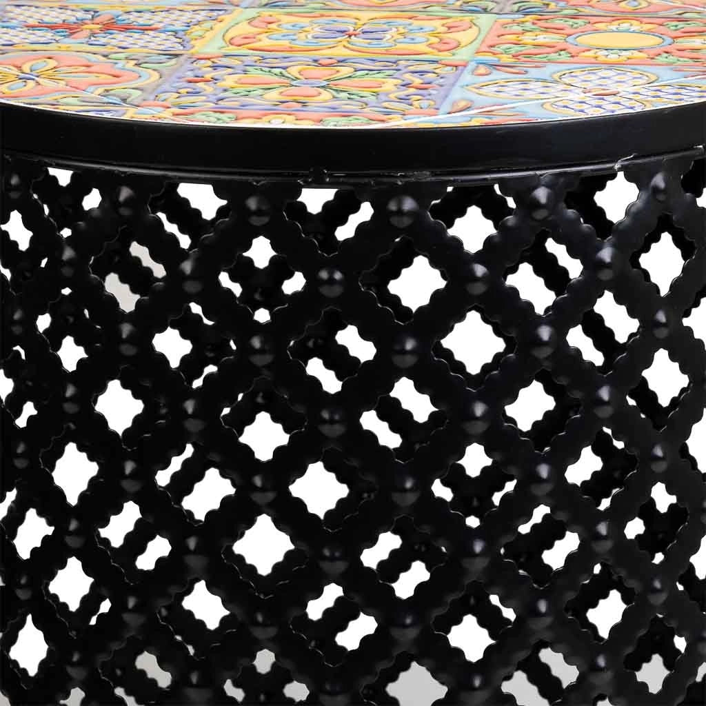 Set di 2 supporti in mosaico nero e metallo