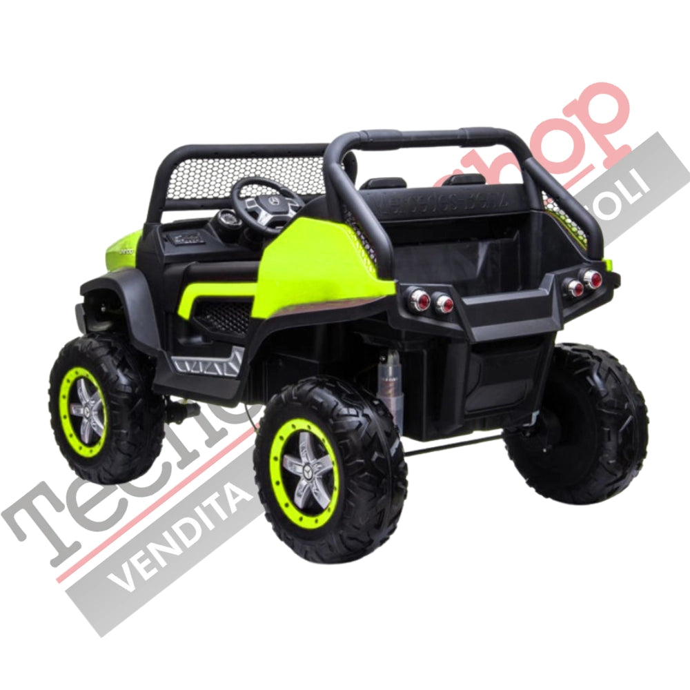 Auto Elettrica per Bambini Mercedes Unimog 12V 2 Posti Monitor Touchscreen Mp4-Verde