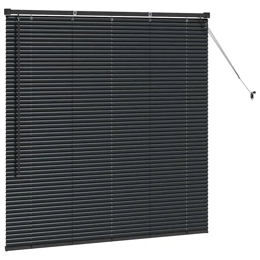 Tendaggi a Veneziana | Tenda a lamelle Nero 130 x 125 cm Alluminio