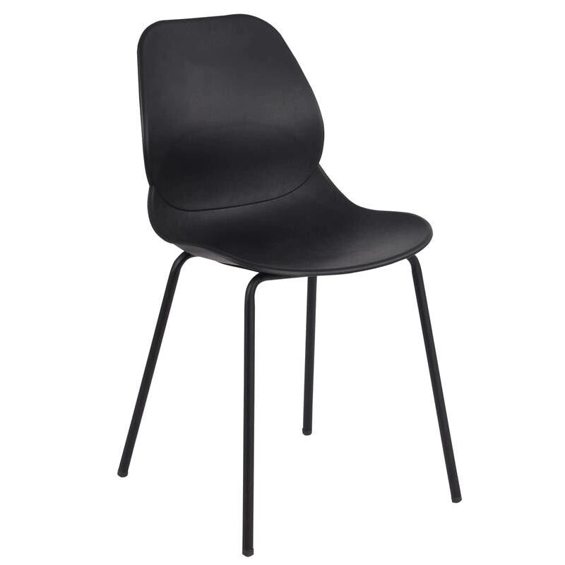 SEDIA STOCCARDA IN PLASTICA DI COLORE NERO 46 X 54 X H84 CM