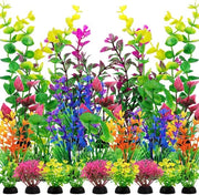 Decorazioni per acquario, 25 pezzi, piante artificiali, colorate, facili da mantenere, naturale aspetto, piante per acquario