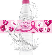Sticker di consapevolezza per il cancro al seno 50 pezzi - Nastro di palloncino rosso tema - Sacchetti impermeabili - Pace amore guarigione - Sticker per bottiglia di acqua.