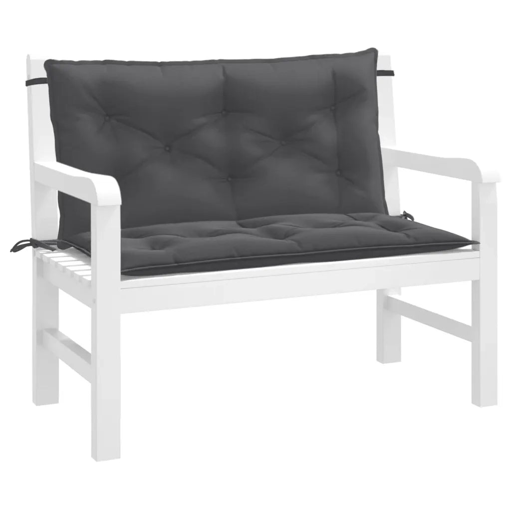 Cuscini Panca Giardino 2pz Antracite MÃ©lange 100x50x7cm Tessuto