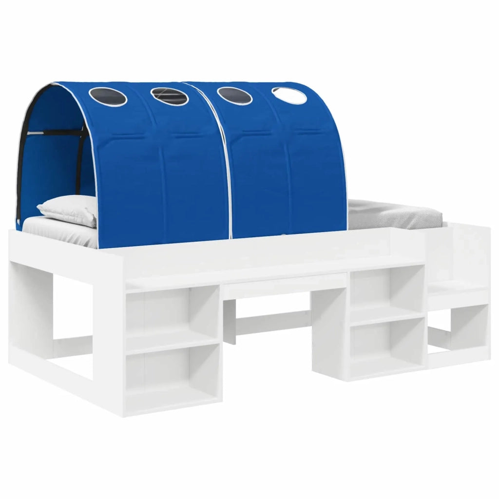 Letto alto per bambini con storage 3 pz Bianco e Blu 3423595