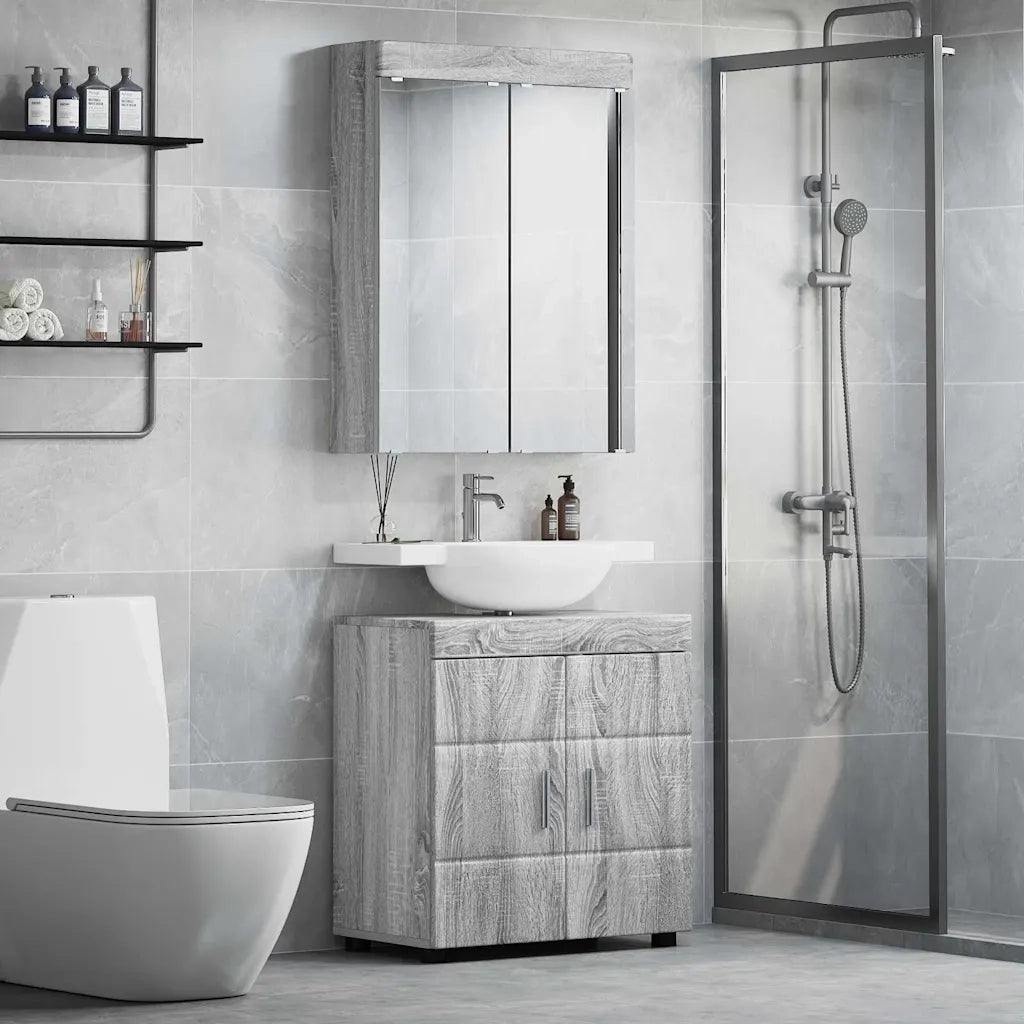 Set di mobili per il bagno TULUM 2 pcs Grigio Sonoma