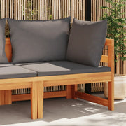 Divano Angolare con Cuscini-Sofa con Cuscini Grigio Scuro in Massello di Acacia