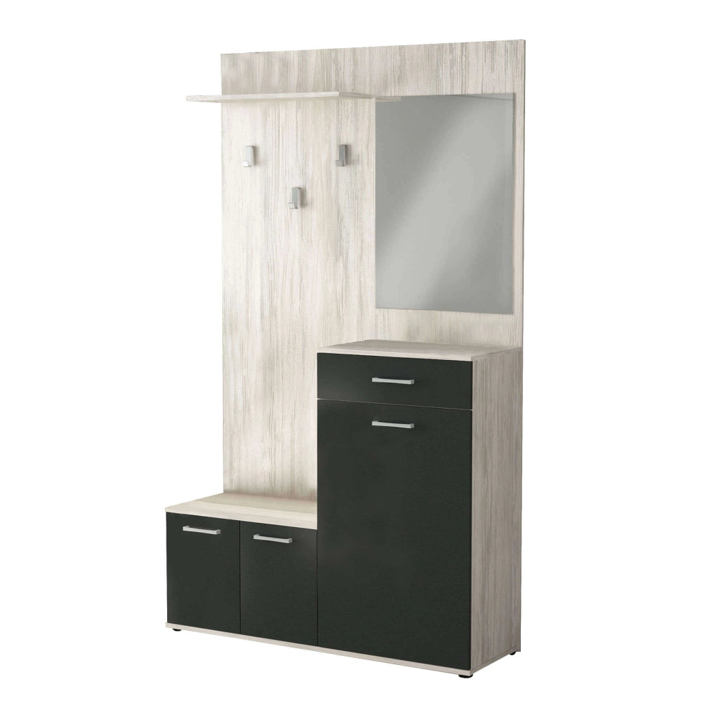 Mobile Ingresso con attaccapanni in Legno Composito cm 115x35x197 - NATHANIEL