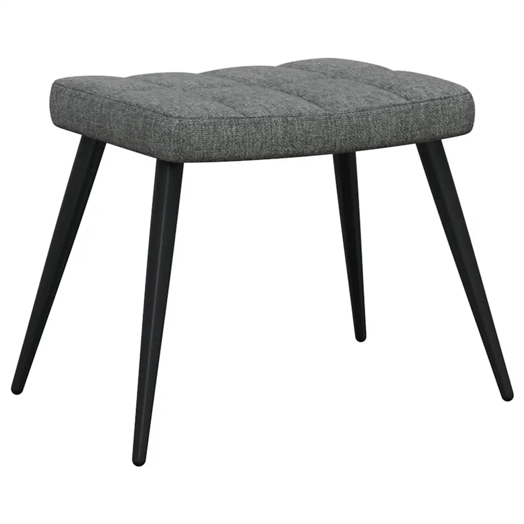 Poltrona | Sedia Relax con Sgabello Grigio Scuro in Tessuto