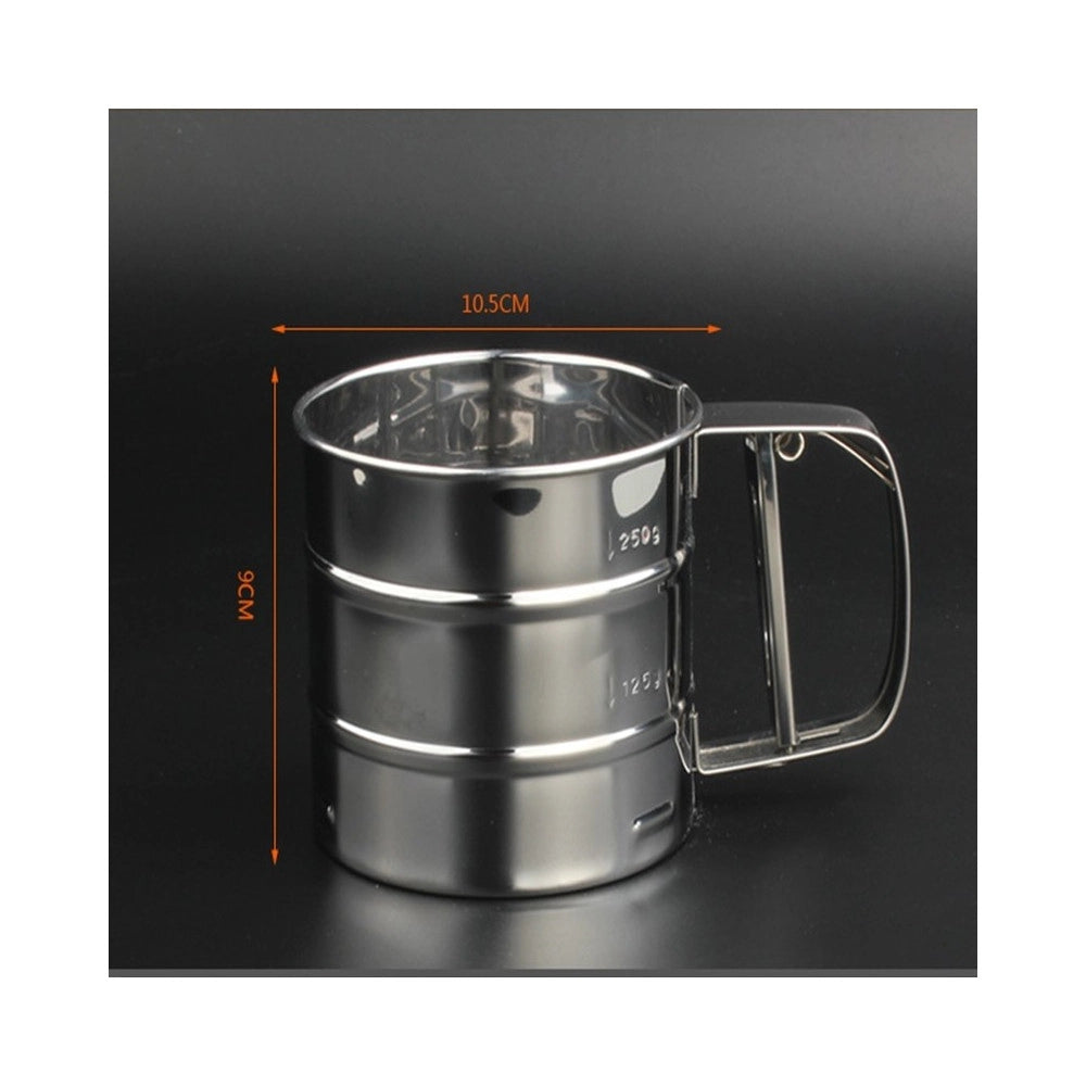 Trade Shop - Setaccio Da Cucina Per Farina E Zucchero A Velo Acciaio Inox Spolverare 250 Gr -