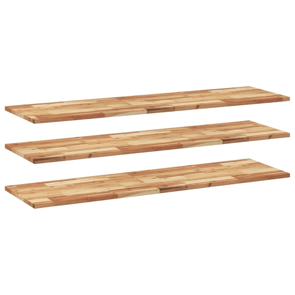 Mensole da Parete 3 pz 120x40x2 cm Legno Acacia Rifinito a Olio 3279565
