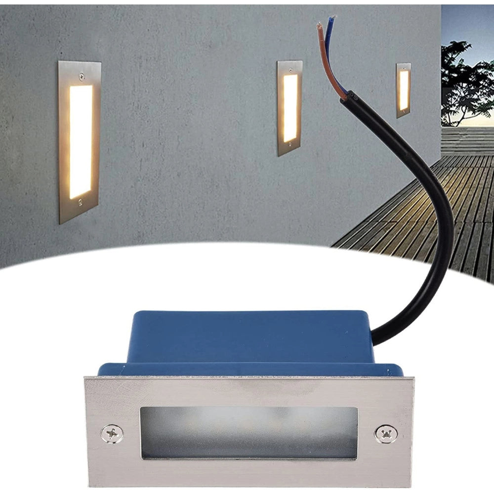 Trade Shop - Faretto Faro 3 Led Segnapassi A Incasso Calpestabile Interno Esterno 2w -