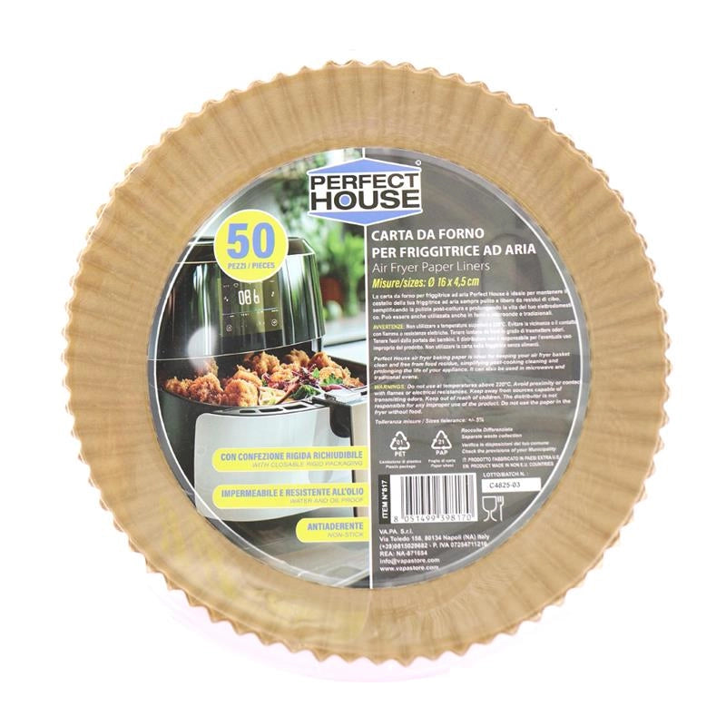 CARTA DA FORNO PER FRIGGITRICE AD ARIA ROTONDA CON CONFEZIONE RIGIDA16X4,5 200PZ