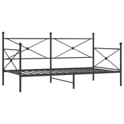 Letto singolo | Letto per adulti | Dormeuse senza Materasso Nero 100x200 cm in Acciaio