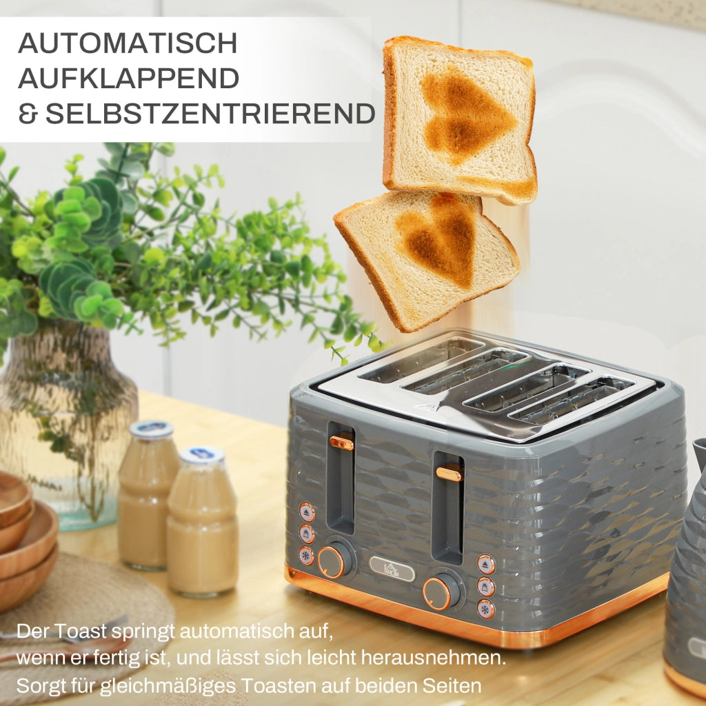 Set Tostapane e Bollitore 2 in 1 ¨C Xylo ¨C 7 Livelli Doratura, Grigio