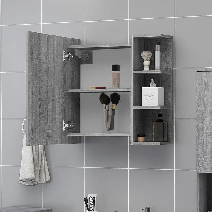 Mobile da Bagno a Specchio Grigio Sonoma 62,5x20,5x64 cm Legno 826352