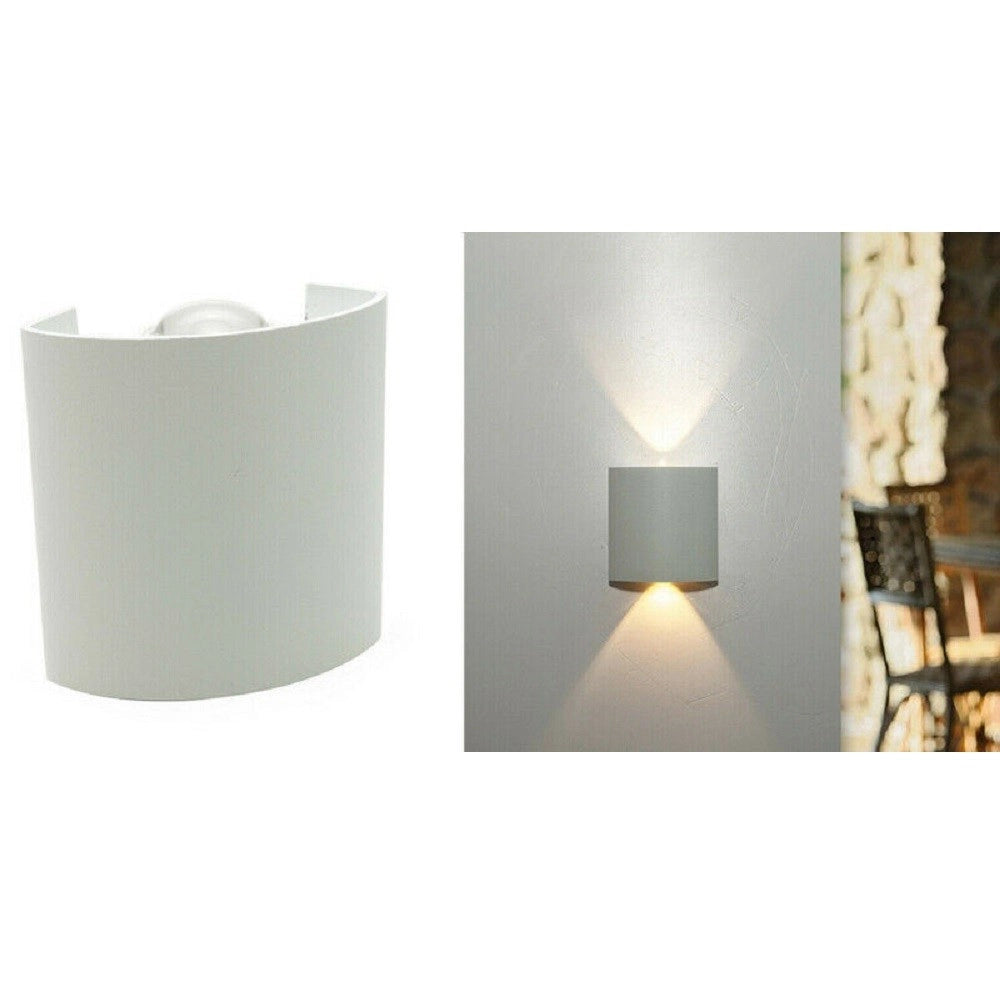 Trade Shop - Applique Da Parete Ovale Led Cob Esterno 3w Doppia Emissione Lampada Ip65 Es48 -