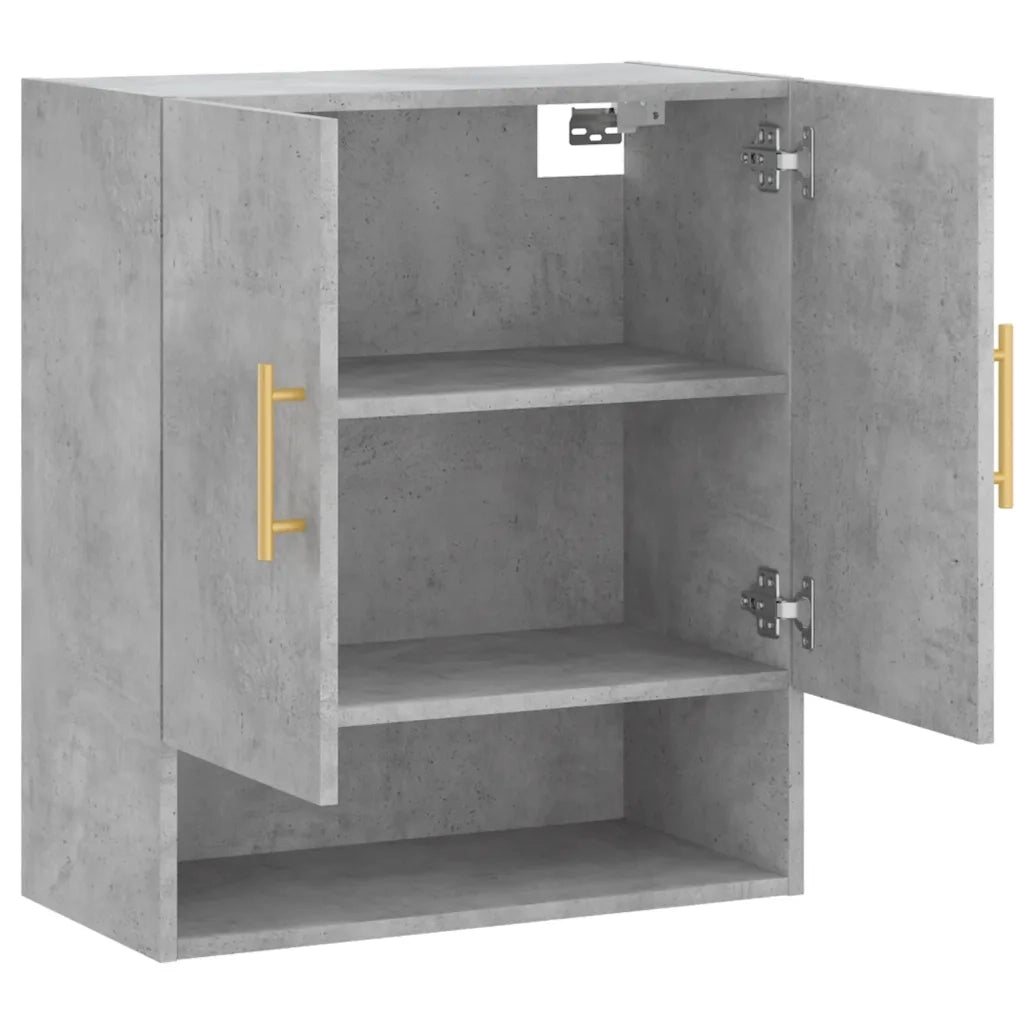 Armadietto a Muro | Mobile a Parete Grigio Cemento 60x31x70 cm Legno Multistrato