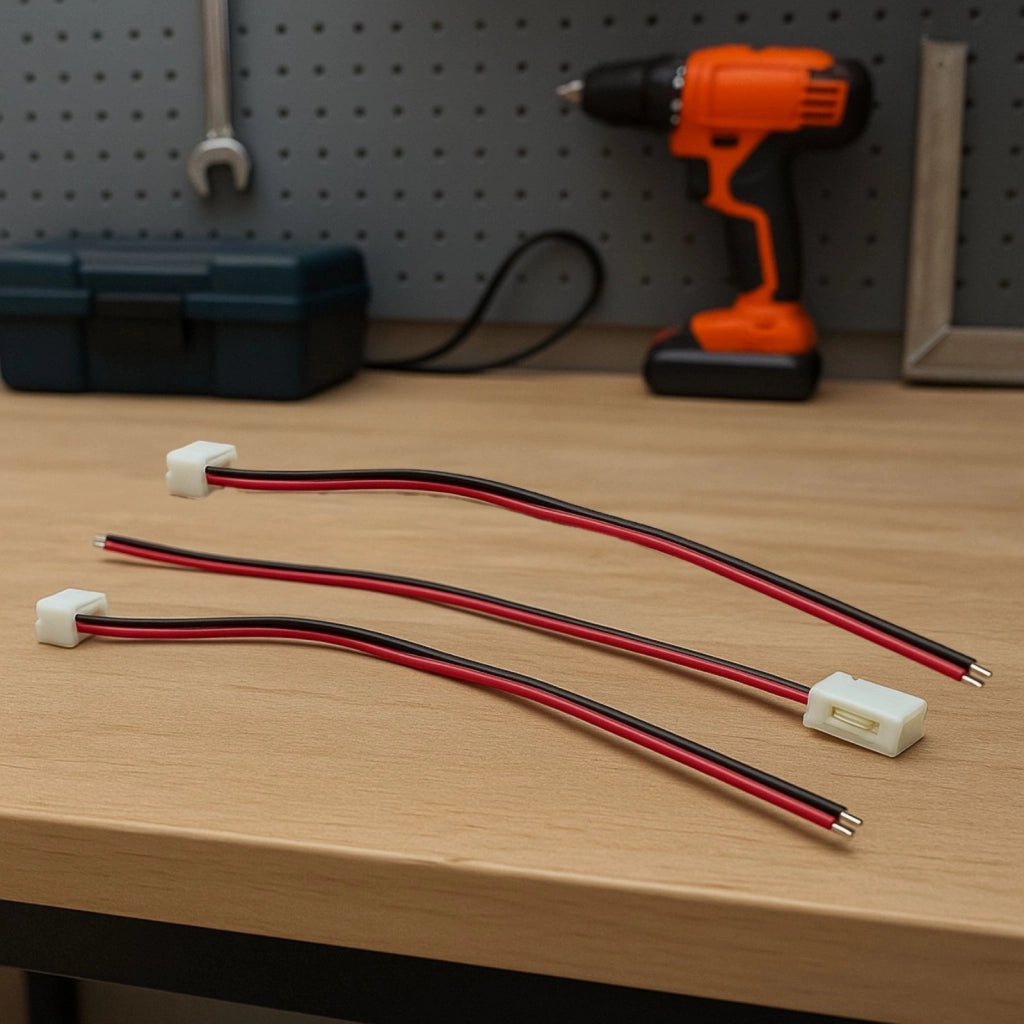 3 Pezzi Connettore 5mm 2 PIN, Per Chiudere Striscia Led Smd con Passo da 5mm Senza Saldare, Cavo 15cm