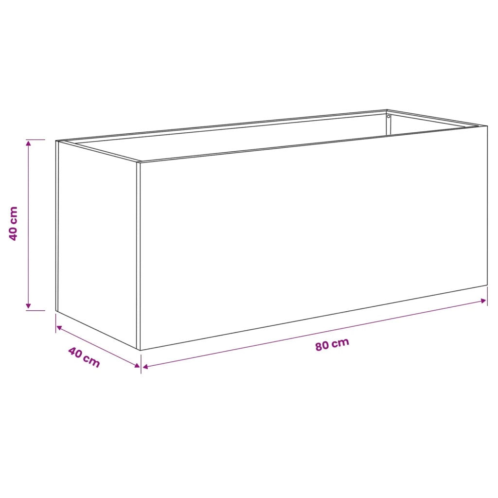 Vaso da giardino 2 pz Nero 80 x 40 x 40 cm 8005233