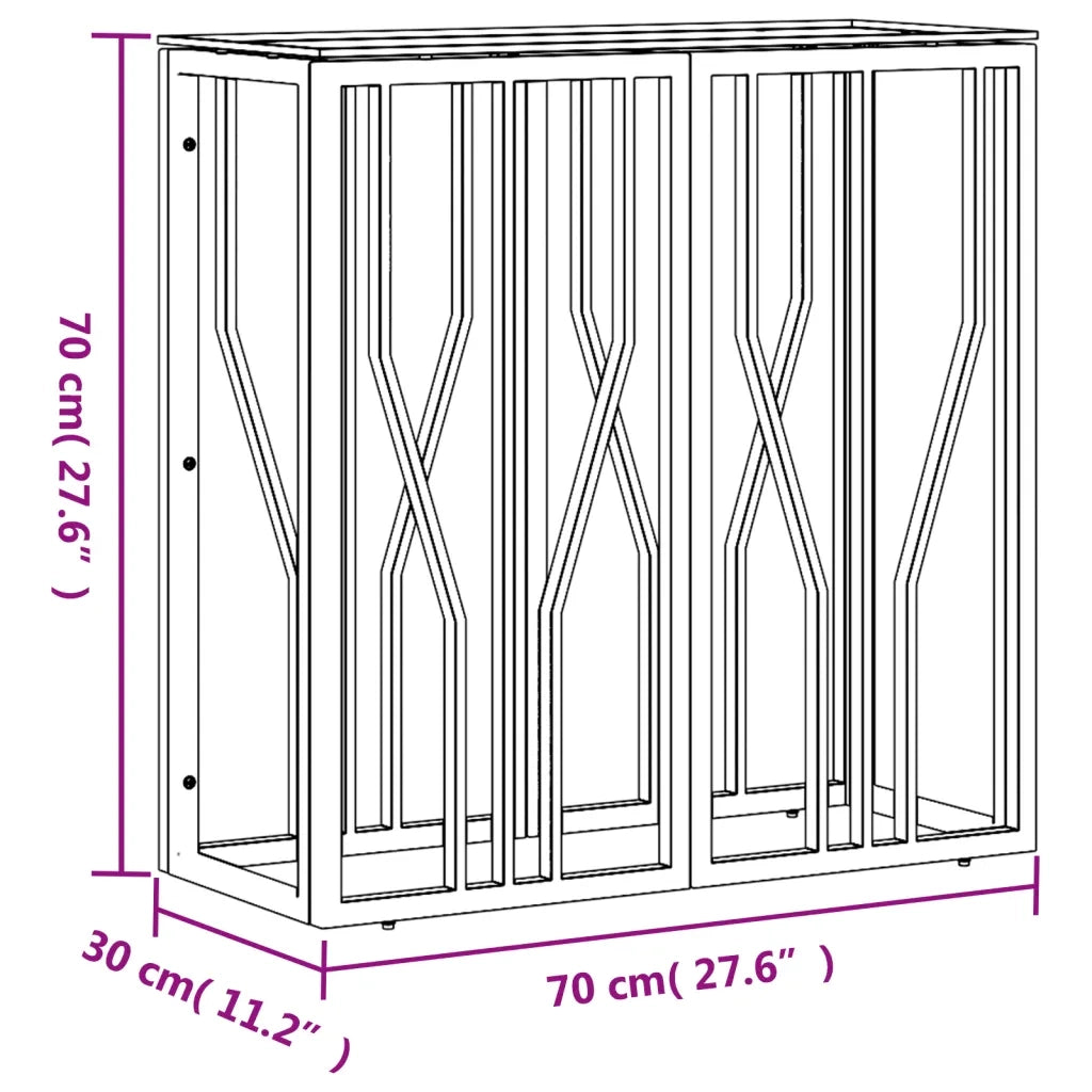 vidaXL Tavolino Consolle Argento 70x30x70 cm in Acciaio Inox e Vetro