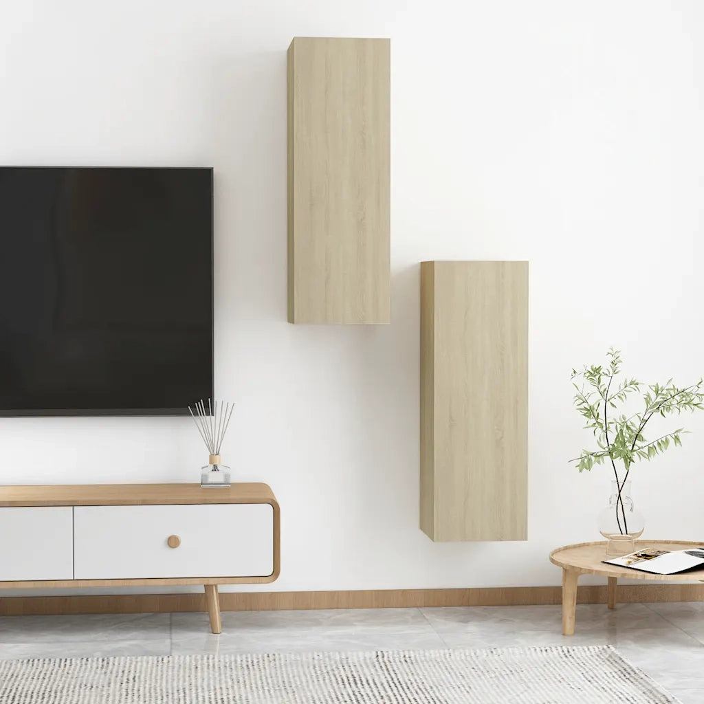 Mobili TV 2pz | Armadietto TV | Mobile Porta TV Rovere Sonoma 30,5x30x90 cm in Legno Multistrato
