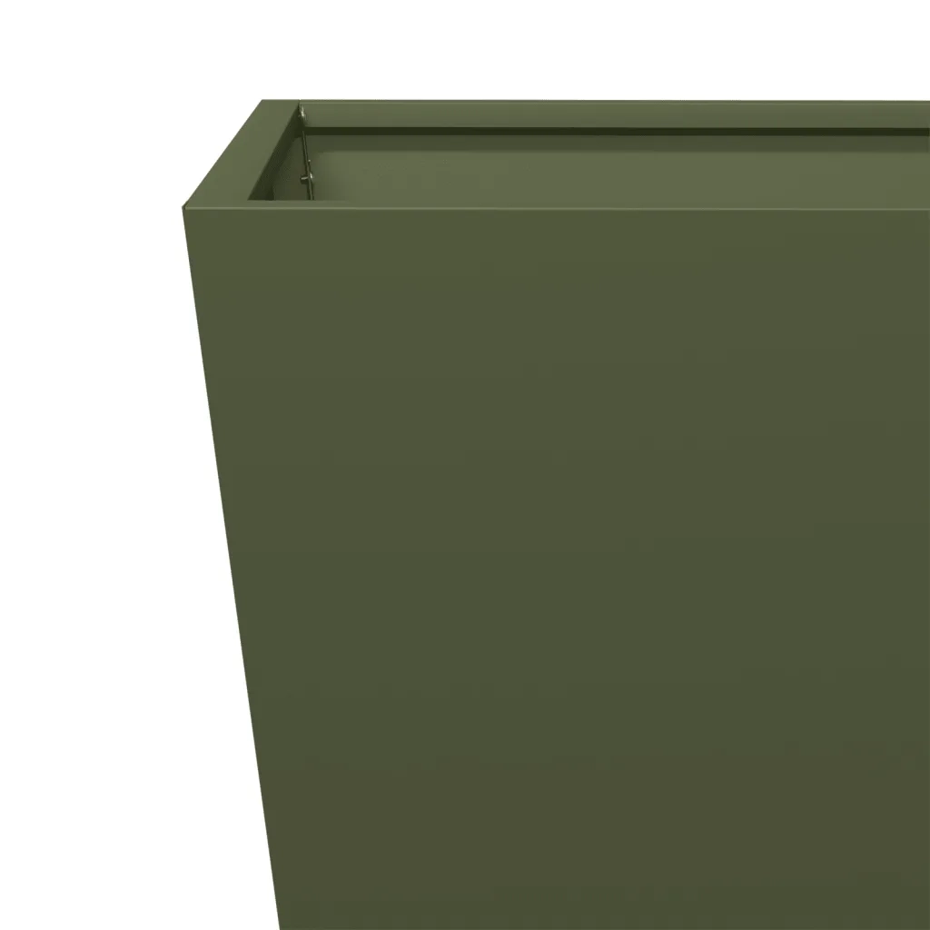 Fioriera da Giardino-Vaso da Esterno-Contenitore per Piante Verde Oliva 30x30x30 cm in Acciaio 184878