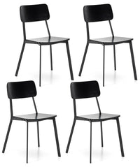 Set 4 Sedie 51x51,5xH82 cm in Legno e Metallo Woody Nero