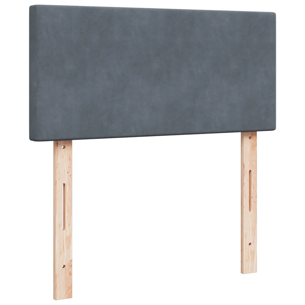 Giroletto a Molle con Materasso Grigio Scuro 90x200 cm Velluto 3288505