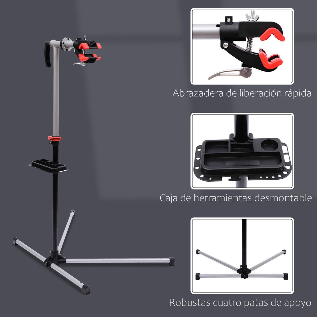 Cavalletto per Bicicletta Aggiustabile Girevole ¨C zephmum ¨C Nero 100x66x180 cm
