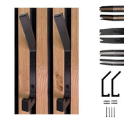 Hanger per pannello acustico - 2 pezzi a colori sovrapposti, per uso con pannelli in legno, nero, grigio cemento - hanger ideale per distanza tra lastre 13 o 15 mm, stabile e sicuro, (nero, 13 mm)