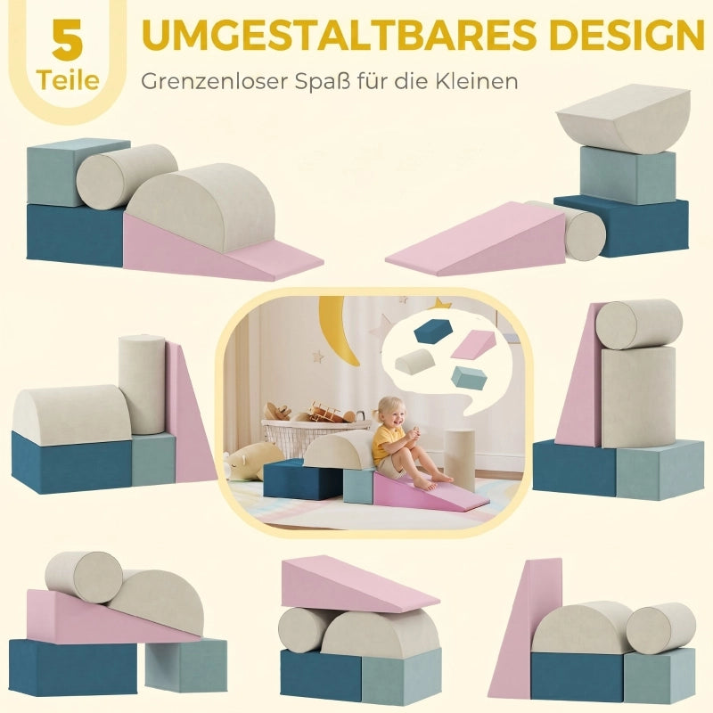 Gioco di arrampicata per bambini piccoli con copertura rimovibile, set da gioco per interni per gattonare e scivolare