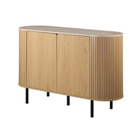 Madia Fabia01A colore rovere oak con top effetto travertino e laterali listellati 120 cm