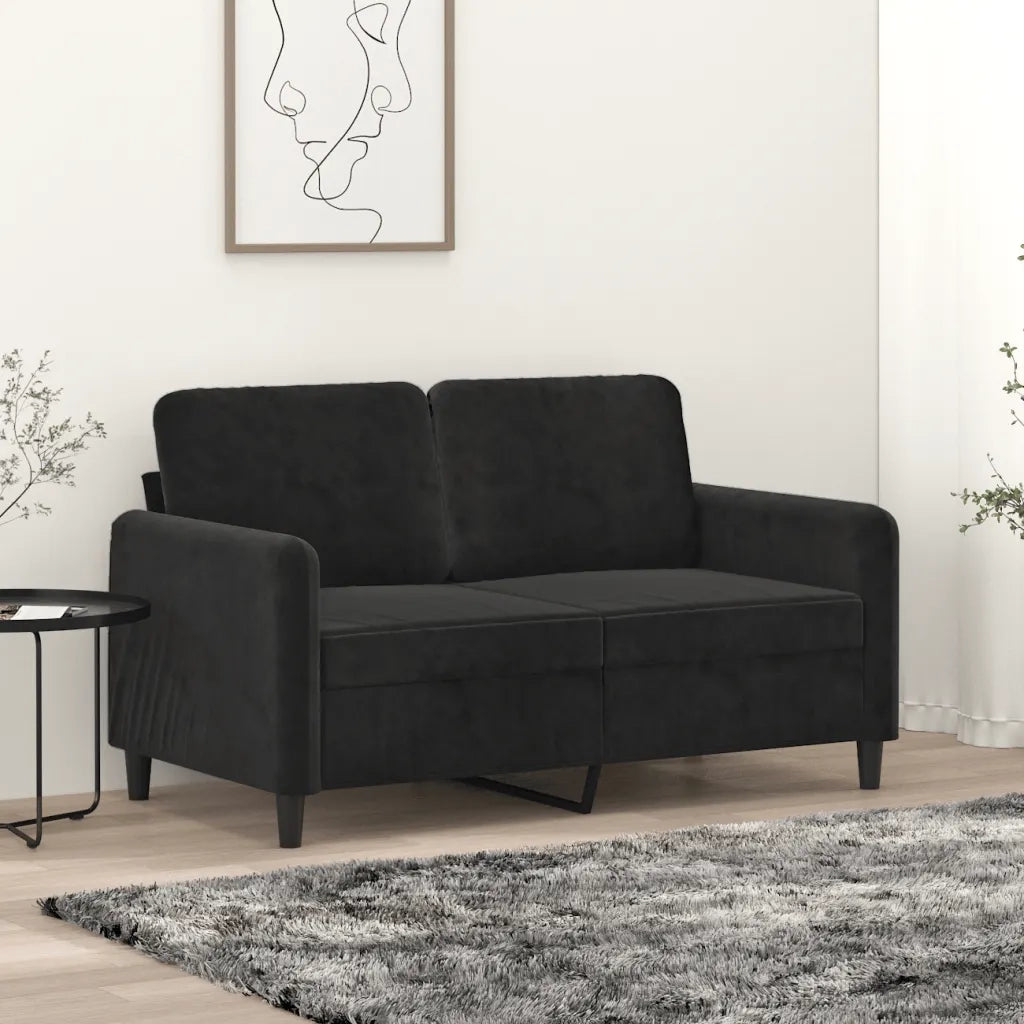 Divano a 2 Posti Nero 120 cm in Vellutocod mxl 107236
