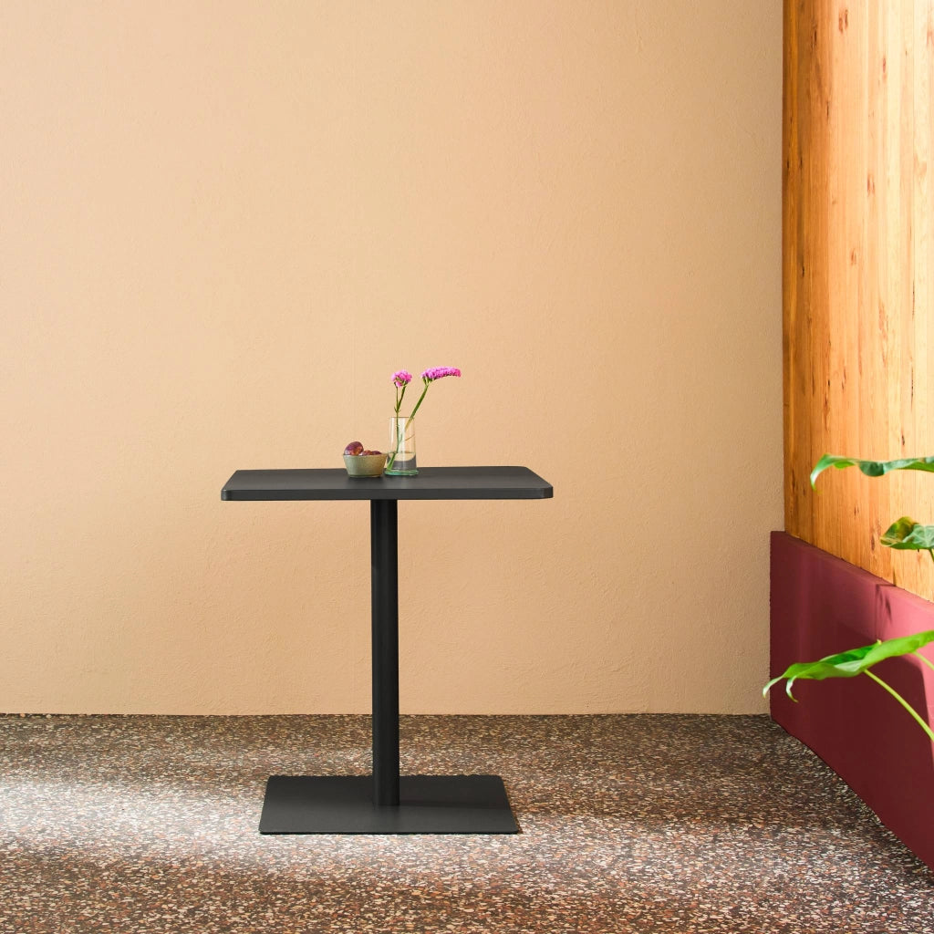 Tavolo da giardino bistrot quadrato in acciaio, 70cm, antracite
