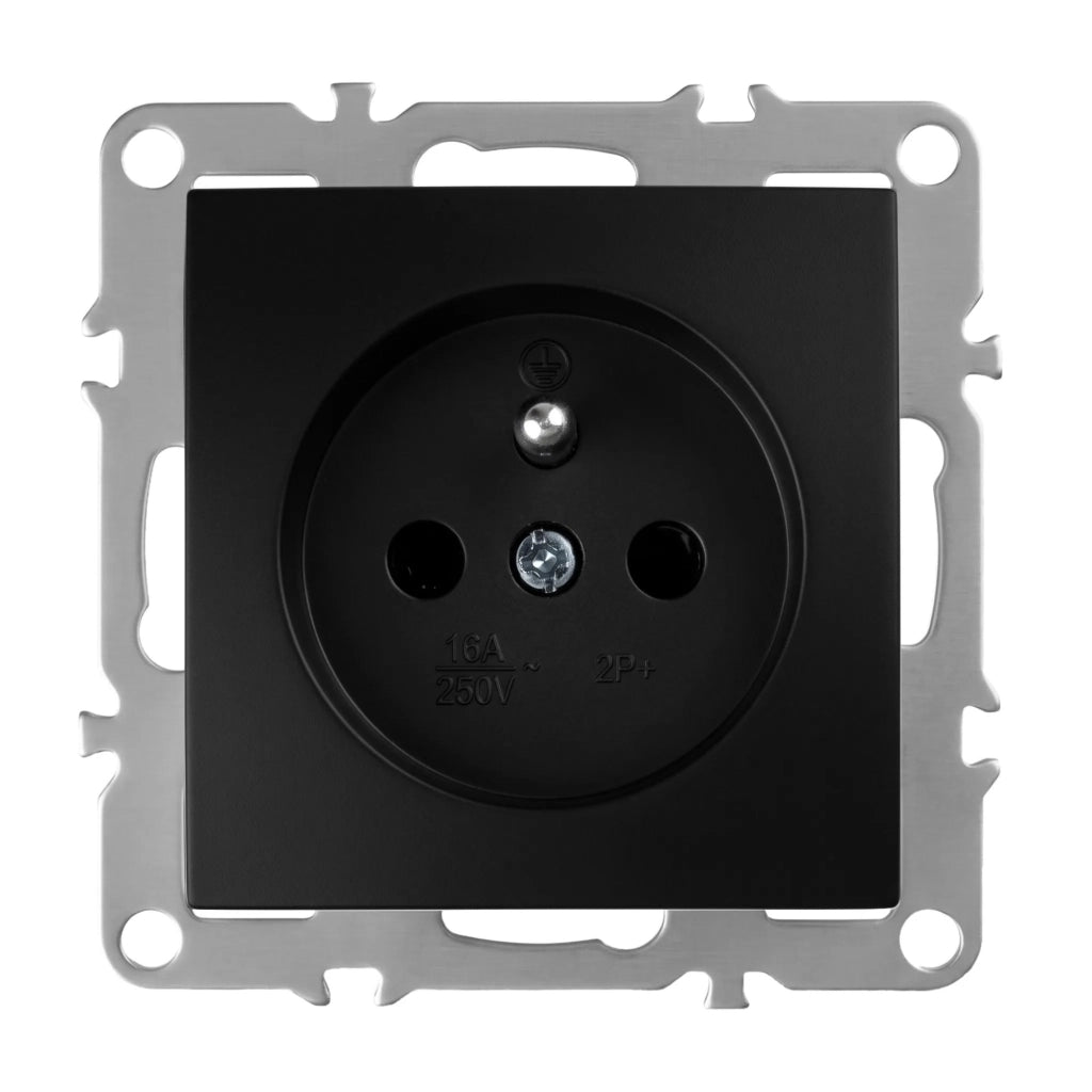 Presa Singola Con Messa A Terra Oste Jnh001-g Black