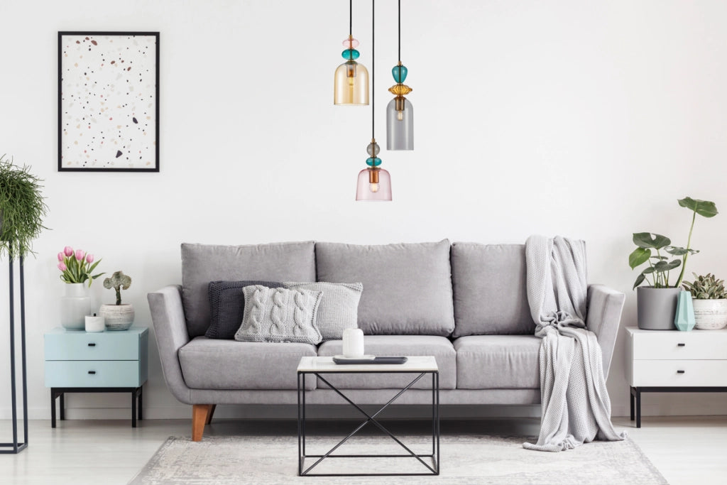 Sospensione Italux Namos 3 luci vetro multicolor E27