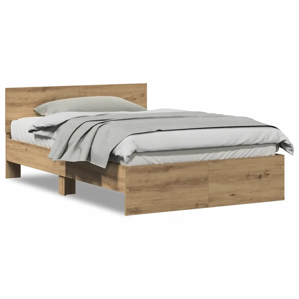 vidaXL Struttura del letto Rovere artigianale 120 x 190 cm