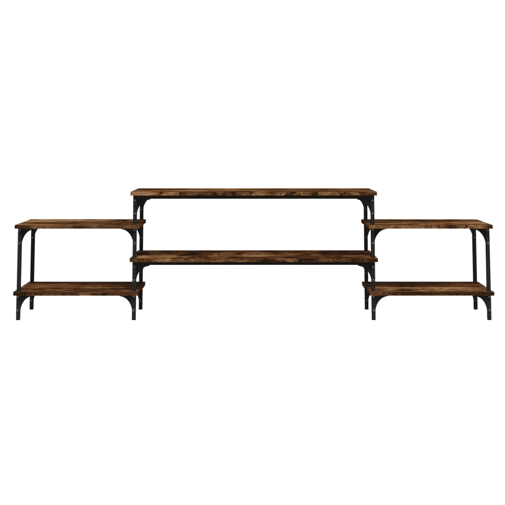 Mobile Porta TV Rovere Fumo 197x35x52 cm in Legno Multistrato