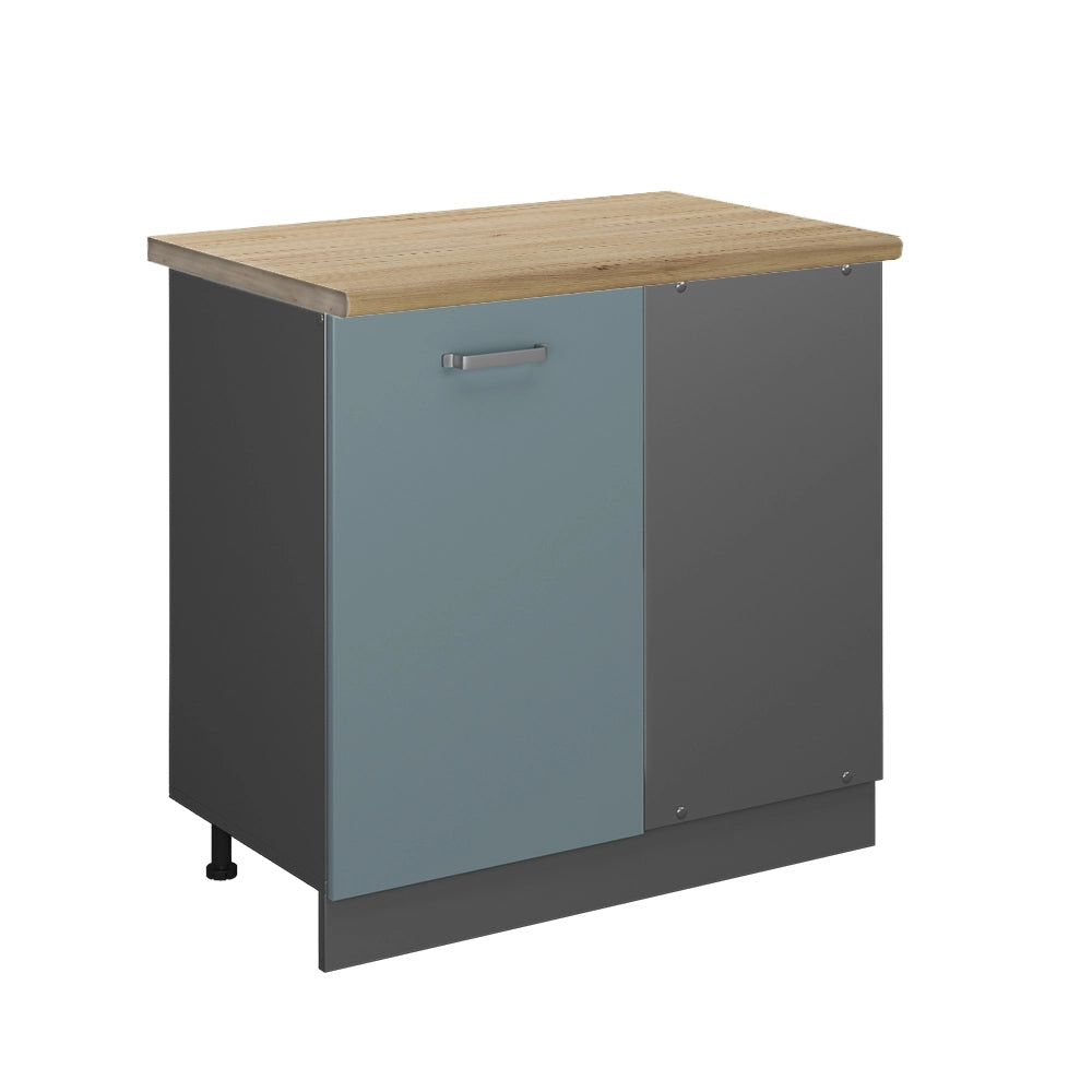 Vicco Mobile ad angolo cucina Grigio-blu 86 cm , PL Rovere