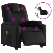 Poltrona Massaggiante | Sedia Relax Reclinabile Elettrica Nera in Similpelle