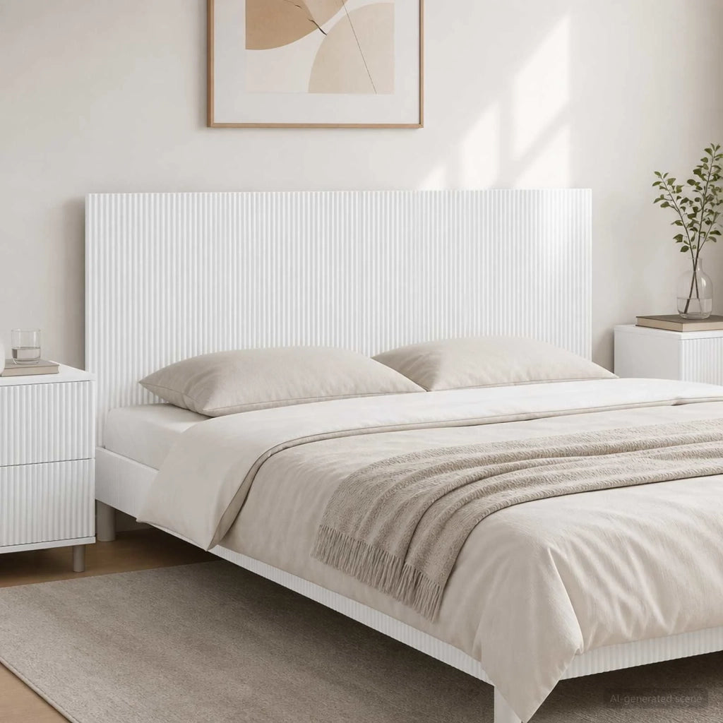 Testiera da Muro ARNHEM Bianco Lucido Legno ingegnerizzato 896739