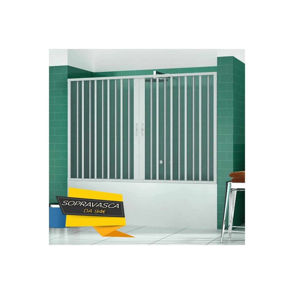 Sopra vasca in pvc con ingresso centrale due ante, misura 150