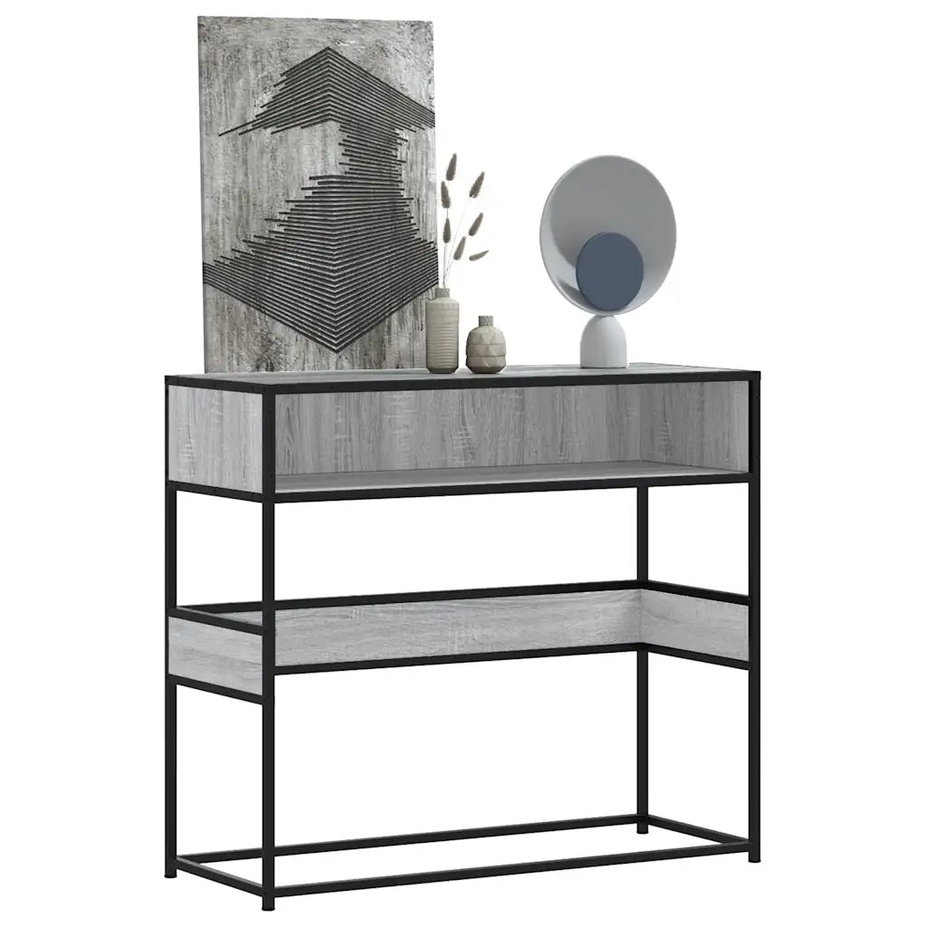vidaXL Tavolo Consolle Rovere Sonoma 90x35x80 cm in Legno Multistrato