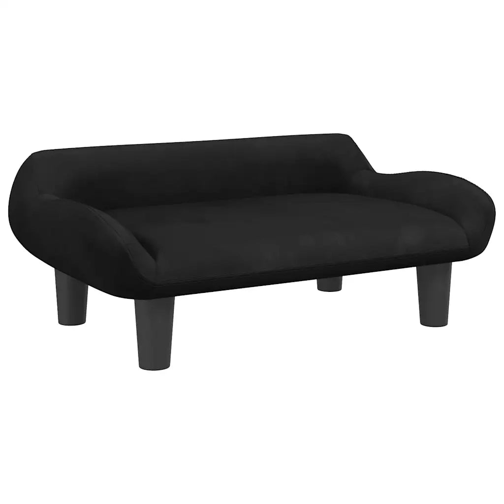 Divano per Bambini Nero 70x40x24 cm in Velluto