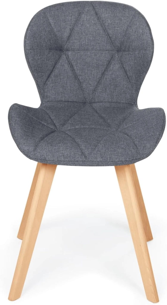 Set di 4 sedie da pranzo in tessuto grigio scuro ROBINE